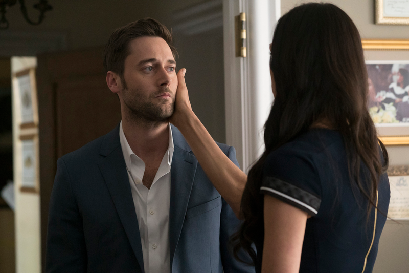 Ryan Eggold and Famke Janssen (Photo: Virginia Sherwood/NBC)